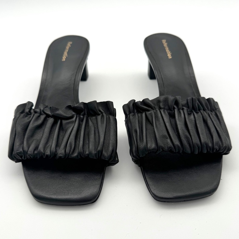 Reformation Black Ruffled Mules - Picture 6 of 10